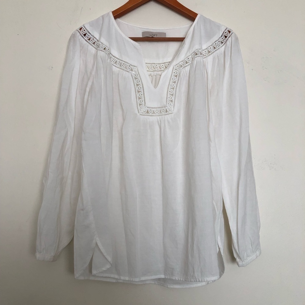 Ann Taylor loft embroidered blouse